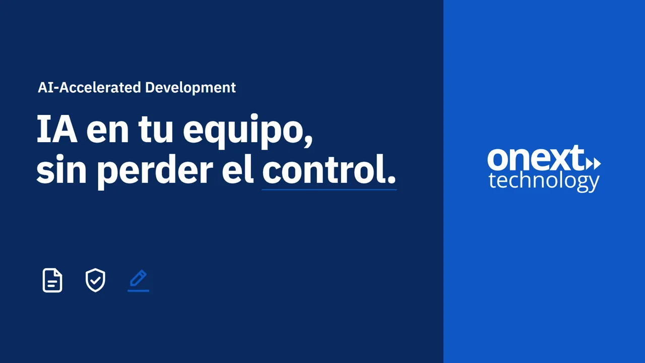 Animación del flujo de diez pasos de AI-Accelerated Development: de la idea a la documentación actualizada, con las decisiones de una persona señaladas